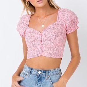 pink flower princess polly crop top 🌸